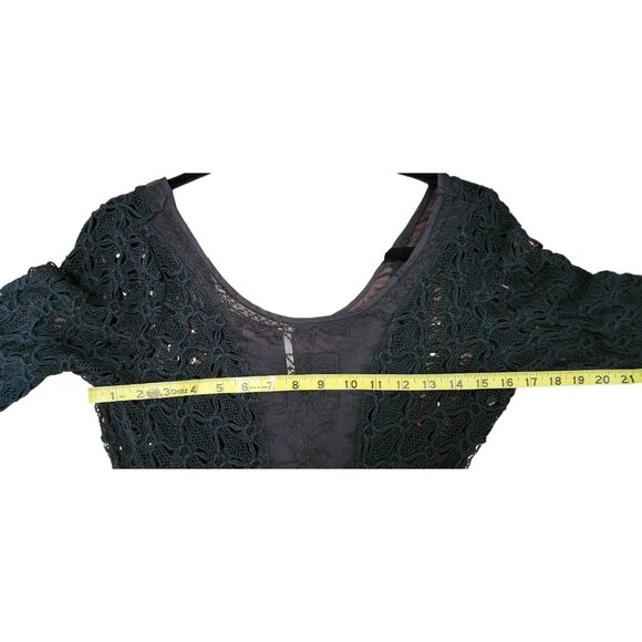 FREE PEOPLE Black Midi Dress "Lonesome Dove" Size 8 - Picture 8 of 9